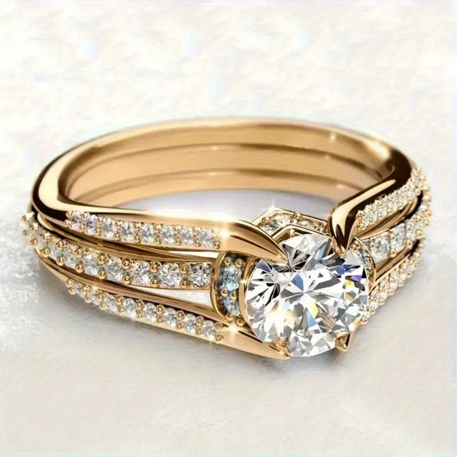 Elegant Zirconia Radiant Engagement Ring Spark of Romance