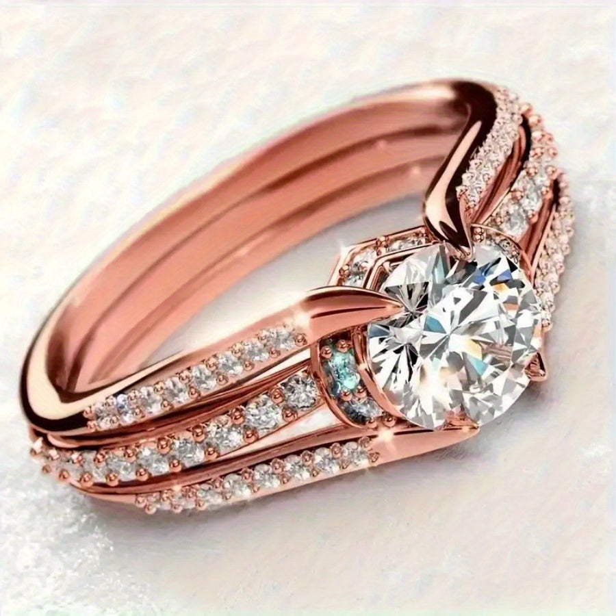 Elegant Zirconia Radiant Engagement Ring Spark of Romance