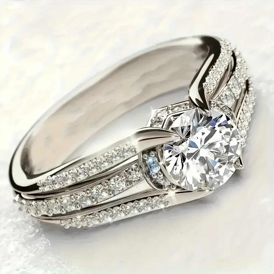 Elegant Zirconia Radiant Engagement Ring Spark of Romance