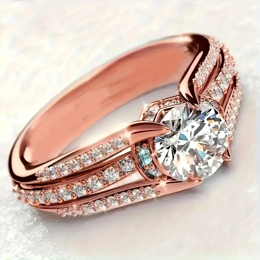 Elegant Zirconia Radiant Engagement Ring Spark of Romance