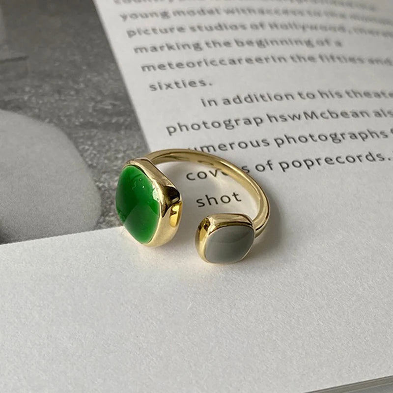 Modern Women’s Statement - Geometric Open Ring with Disc