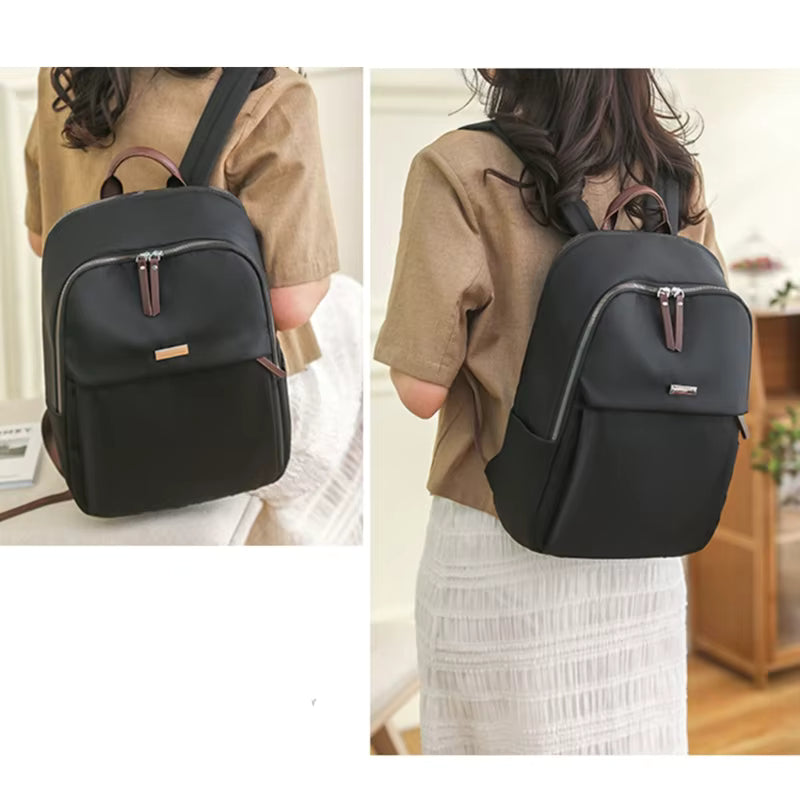 Anti-Theft Nylon Laptop Backpack for Women with 14” Notebook Compartment