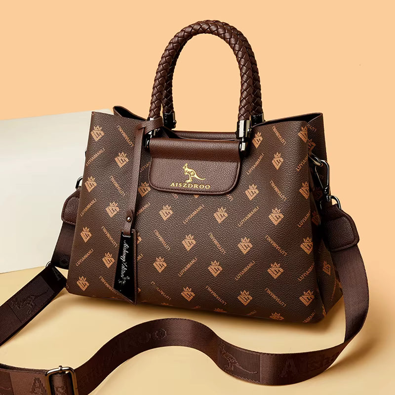 Elegant Women’s Handbag with Unique Handle & Adjustable Strap