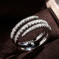 The Majestic Surround Shimmer Geometric Bridal Ring
