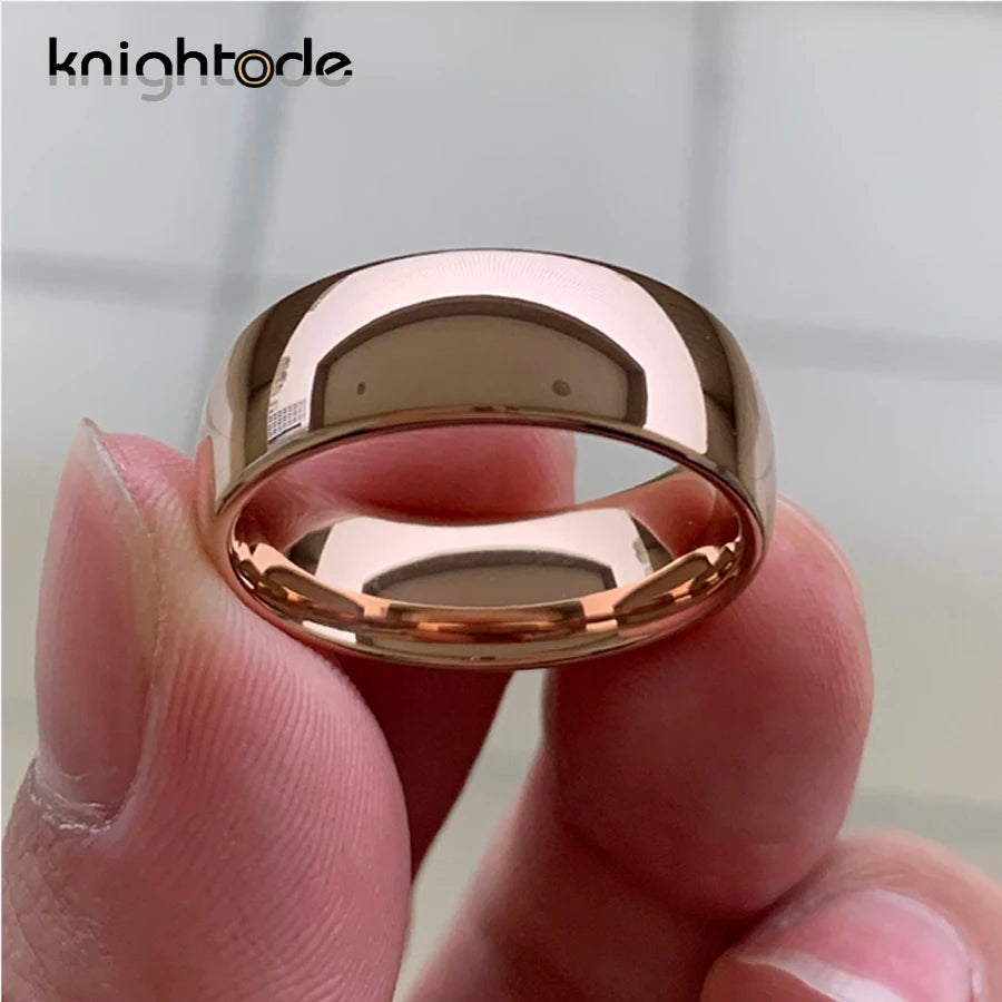 Eternal Warmth: Classic Rose Gold Tungsten Carbide Band