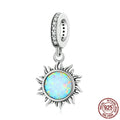 The Radiant Opal Sun Sterling Silver Pendant Charm