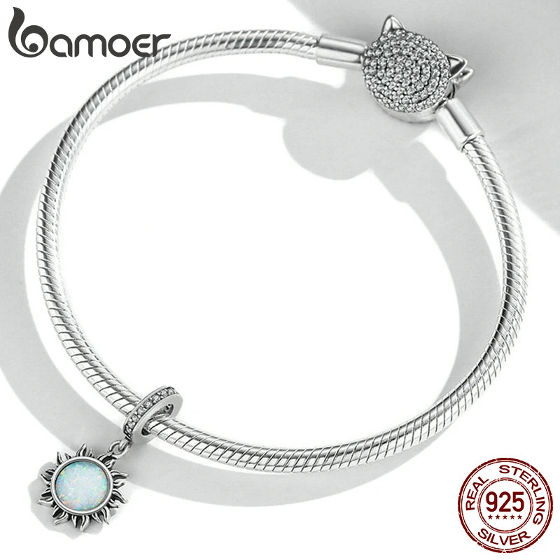 The Radiant Opal Sun Sterling Silver Pendant Charm