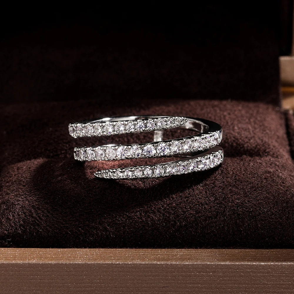 The Majestic Surround Shimmer Geometric Bridal Ring