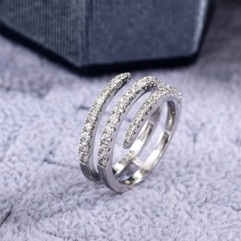 The Majestic Surround Shimmer Geometric Bridal Ring