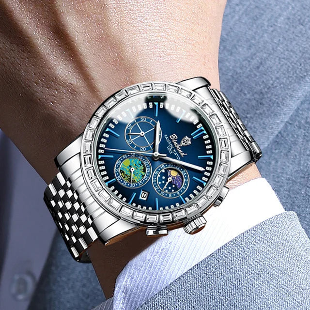 Stellar Command Binbond Diamond-Dial Luxury Chronograph