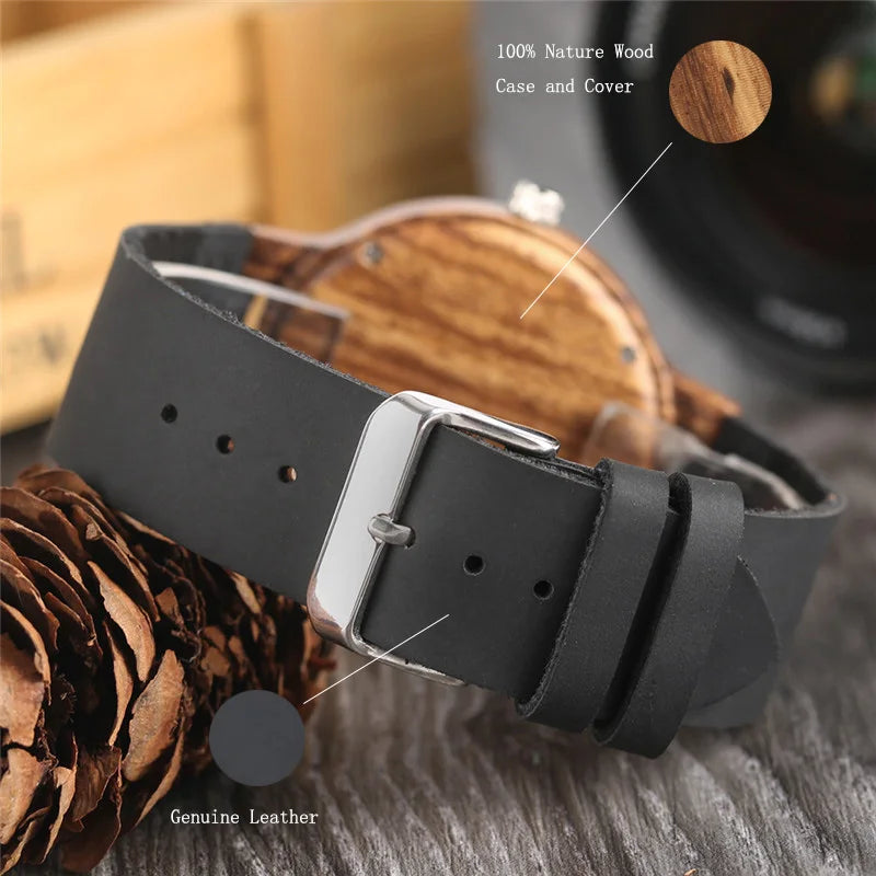 Modern Wooden Quartz Watch – Unisex