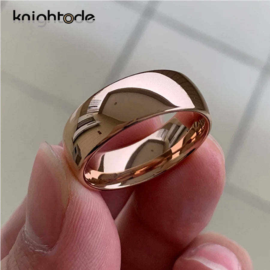 Eternal Warmth: Classic Rose Gold Tungsten Carbide Band