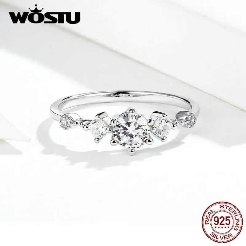 Royal Radiance: WOSTU Square-Cut Zircon Engagement Ring
