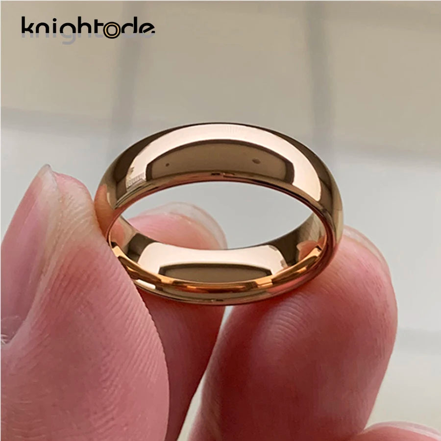 Eternal Warmth: Classic Rose Gold Tungsten Carbide Band