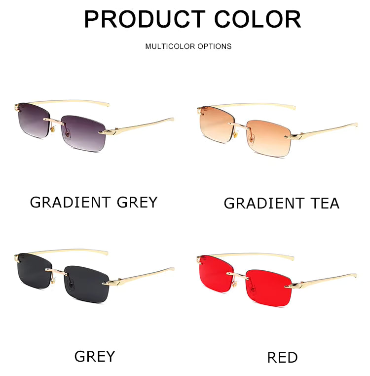 Luxury Square Gradient Sunglasses Vintage Women