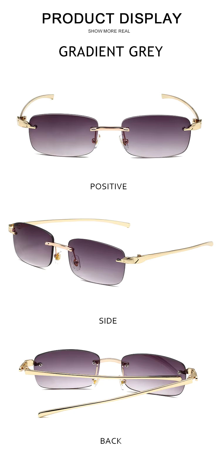 Luxury Square Gradient Sunglasses Vintage Women
