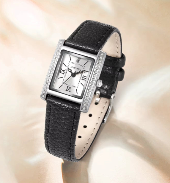 Regal Radiance Diamond-Accent Rectangle Quartz Watch