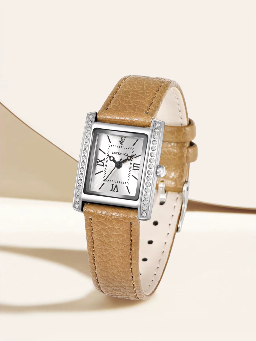 Regal Radiance Diamond-Accent Rectangle Quartz Watch