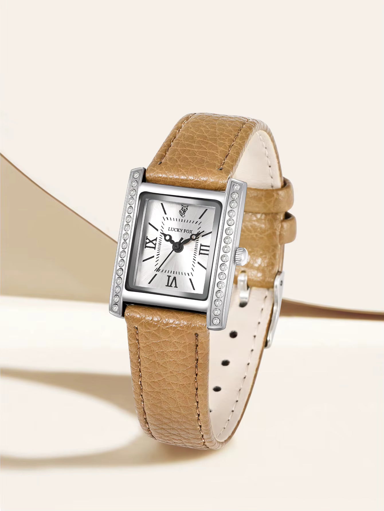 Regal Radiance Diamond-Accent Rectangle Quartz Watch