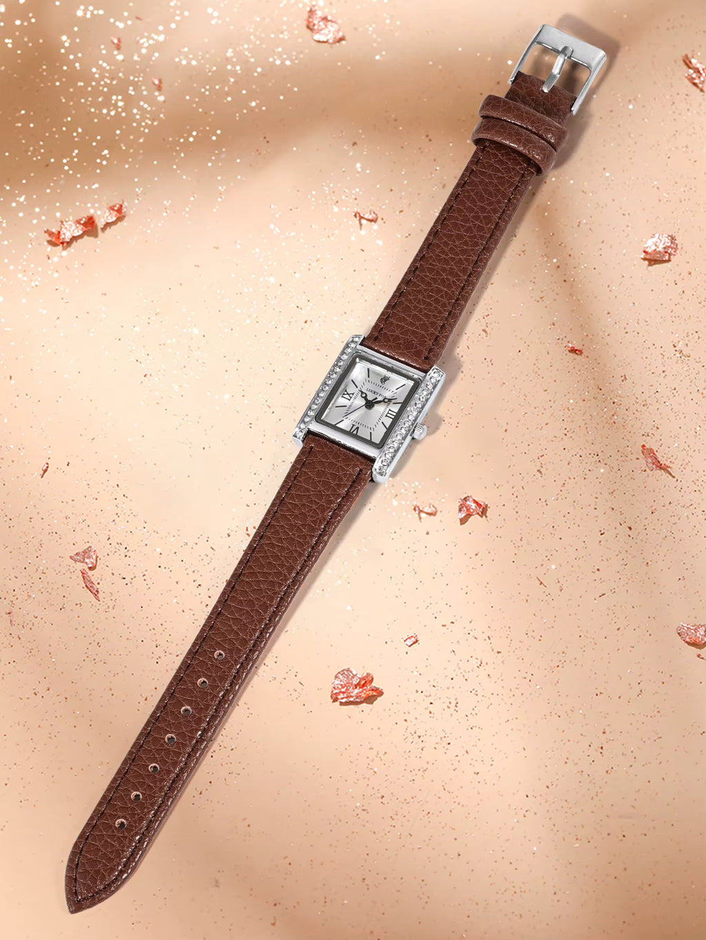 Regal Radiance Diamond-Accent Rectangle Quartz Watch
