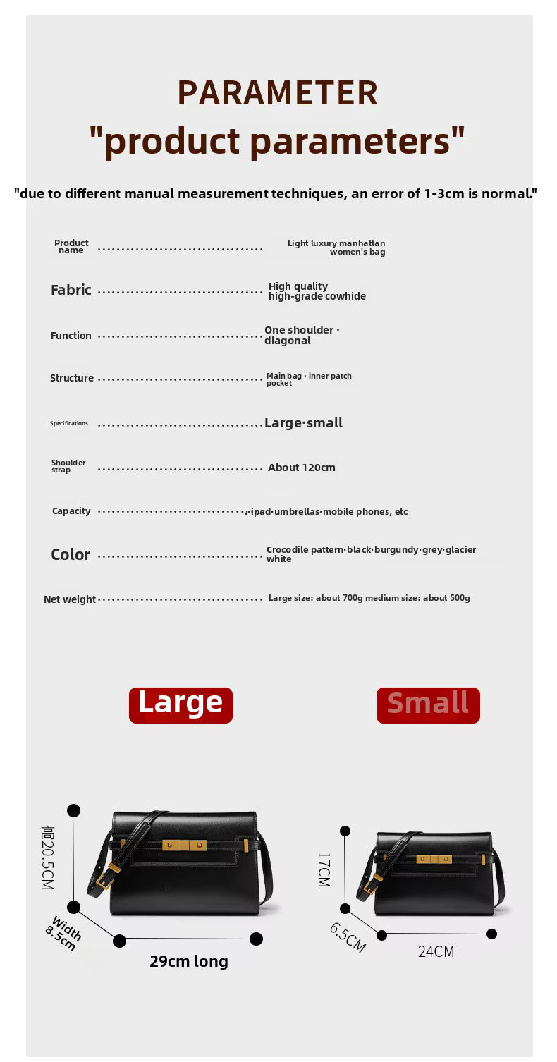 Retro Manhattan Leather Shoulder Bag – Urban Underarm Handbag