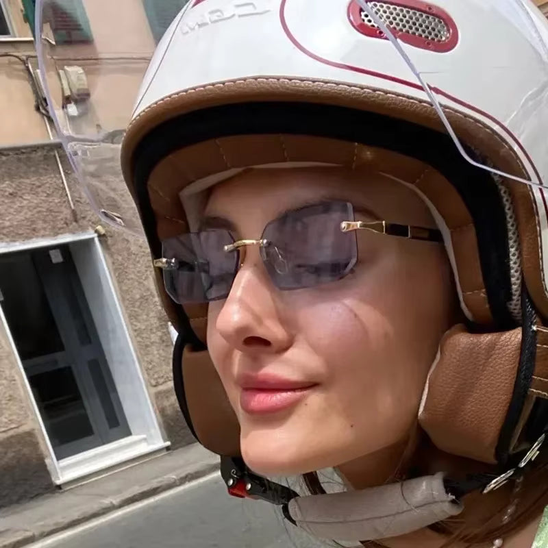 Retro Rimless Sunglasses – Unisex