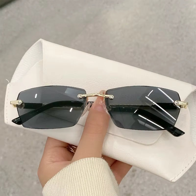 Retro Rimless Sunglasses – Unisex