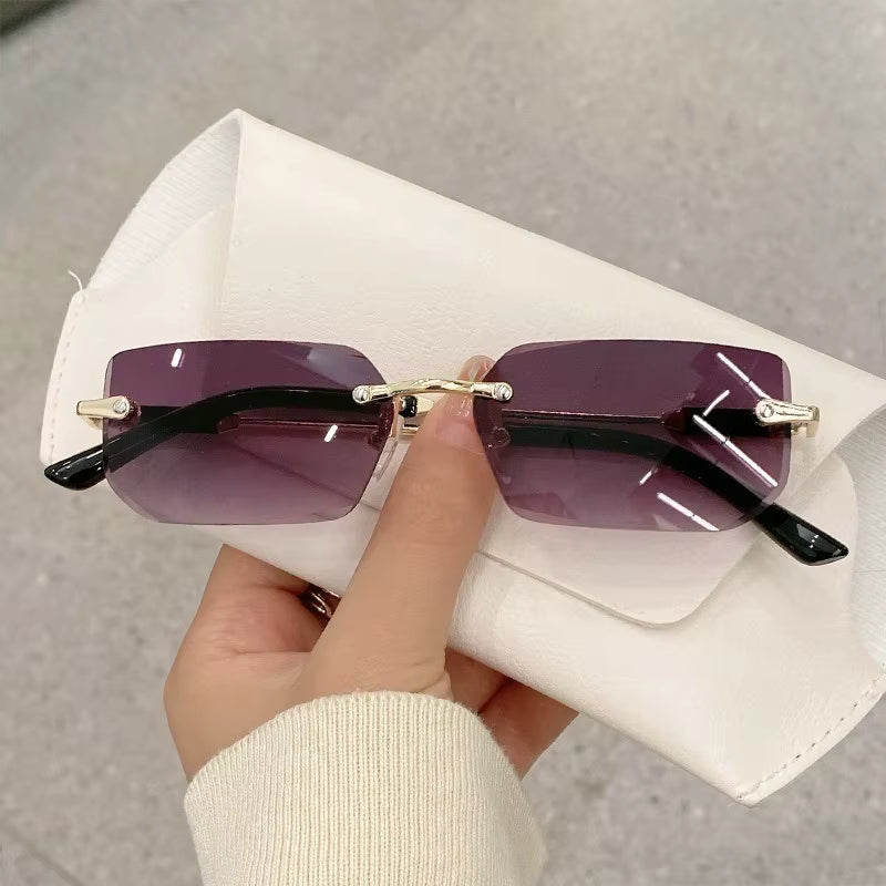 Retro Rimless Sunglasses – Unisex