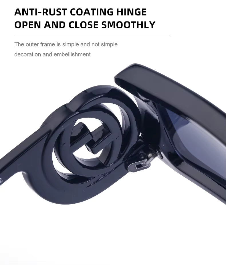 Retro Square Sunglasses with Black Gradient Lenses & UV400 Protection