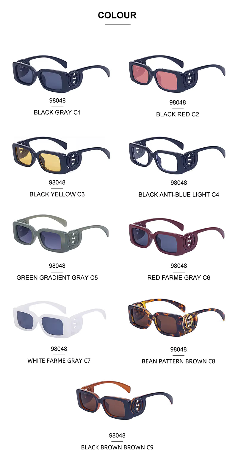 Retro Square Sunglasses with Black Gradient Lenses & UV400 Protection