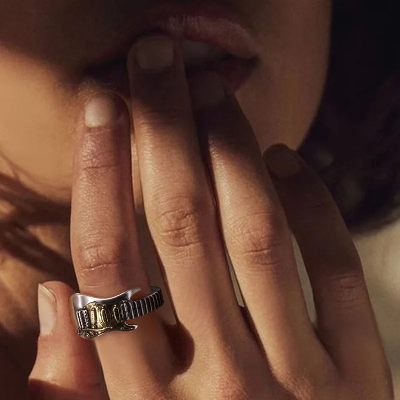 Retro Electric Guitar Ring Unisex