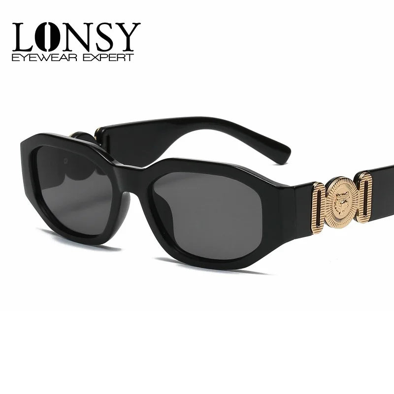 LONSY Retro Square Sunglasses for Women – Black Gradient UV400