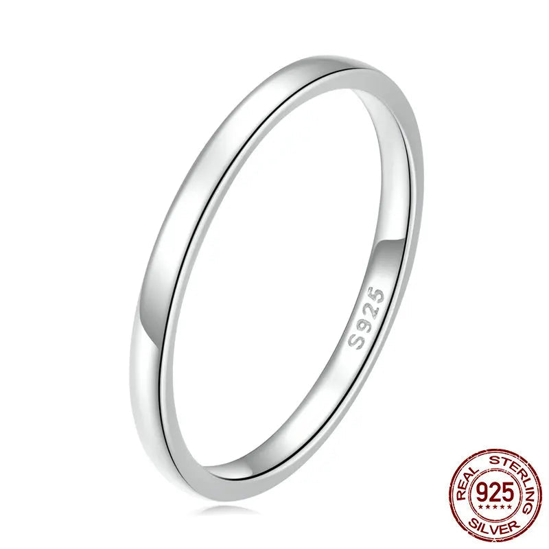 The Pure Serenity High Polished Sterling Silver Minimalist Band