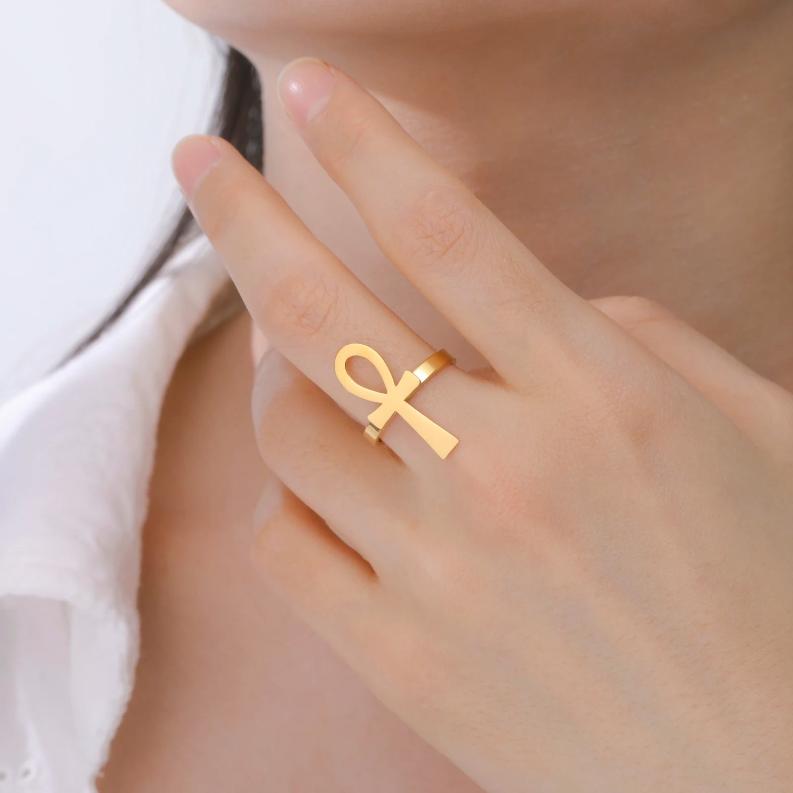 Vintage Ankh Cross Ring Symbol of Life Protection