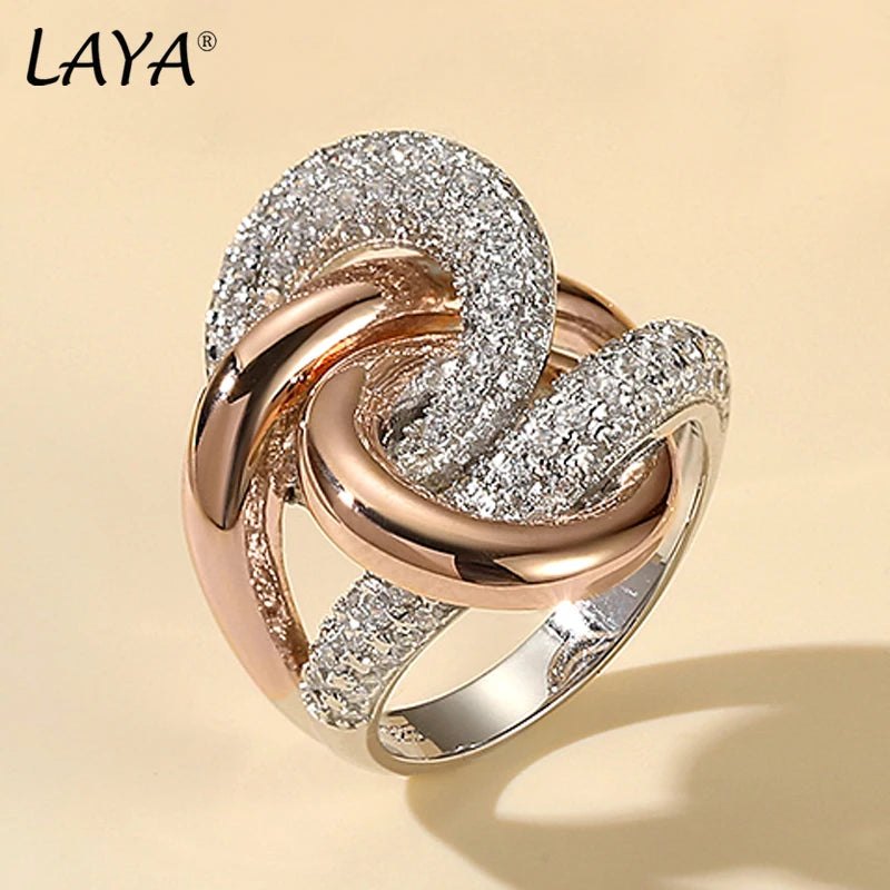 Architectural Soul LAYA Irregular Curve Cross Zircon Ring