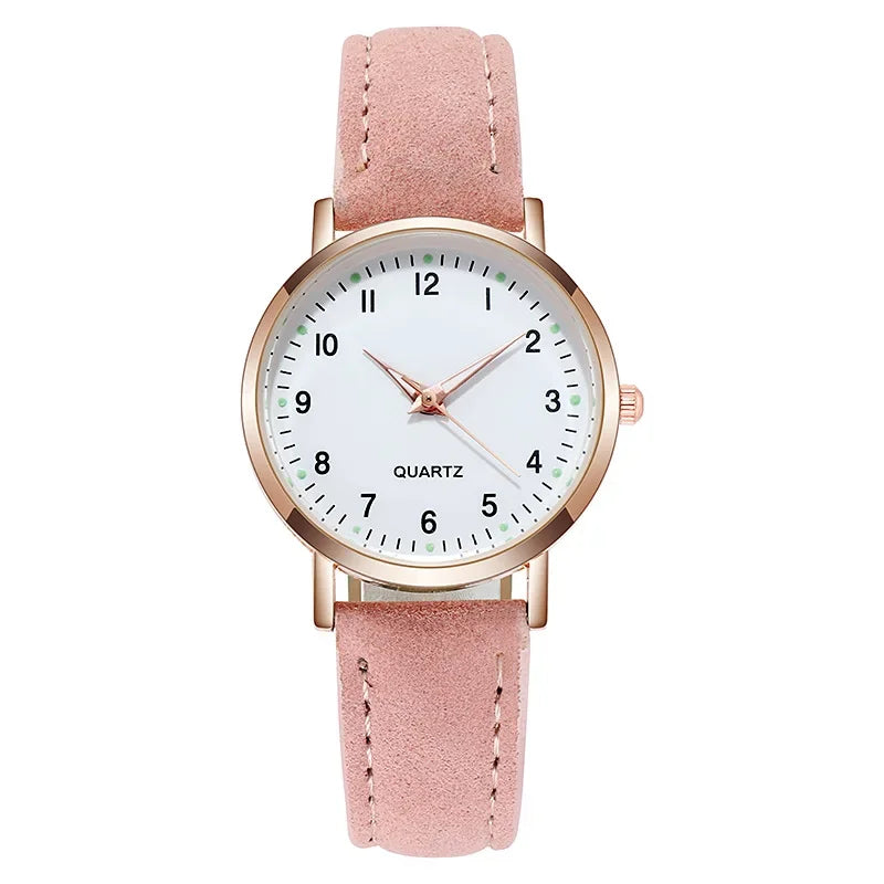 Radiant Grace: Luminous Leather Fashion Watch