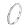 The Radiant Moissanite Eternity Band in Platinum Plated Silver