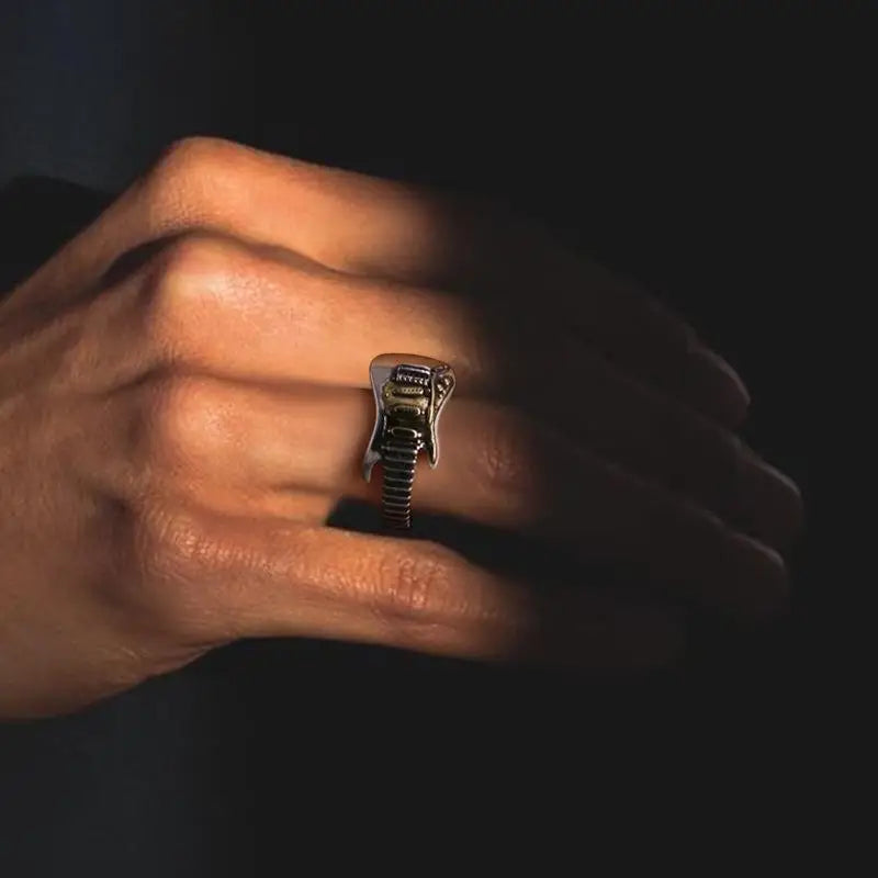 Retro Electric Guitar Ring Unisex