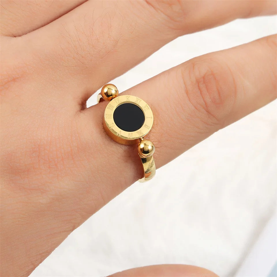Classic Reversible Roman Numeral Ring Everyday Style