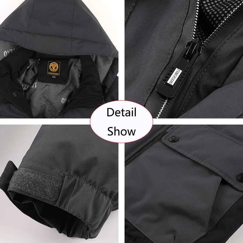 Men’s Detachable Hood Cotton Jacket Casual Windbreaker for Autumn & Winter