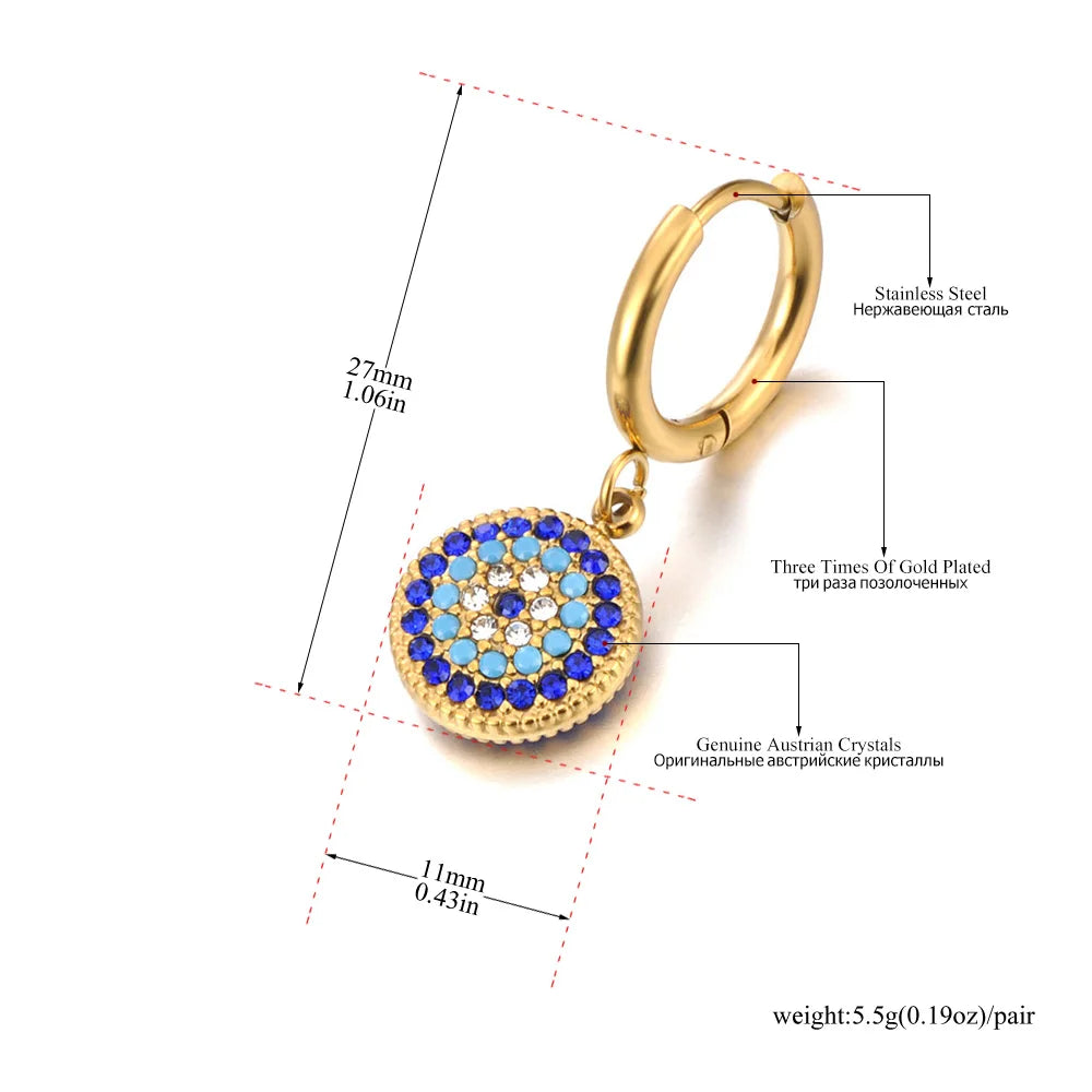 Azure Guardian – Turkish Evil Eye Earrings