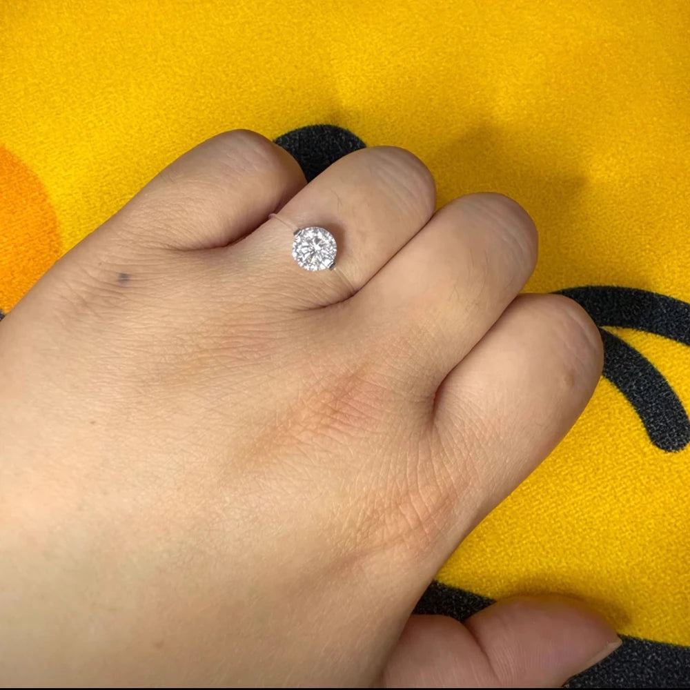 925 silver ring floating moissanite Pure ethereal light