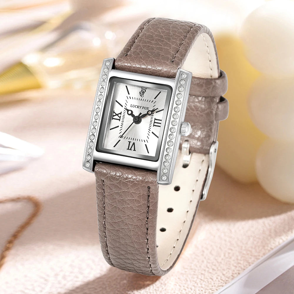 Regal Radiance Diamond-Accent Rectangle Quartz Watch