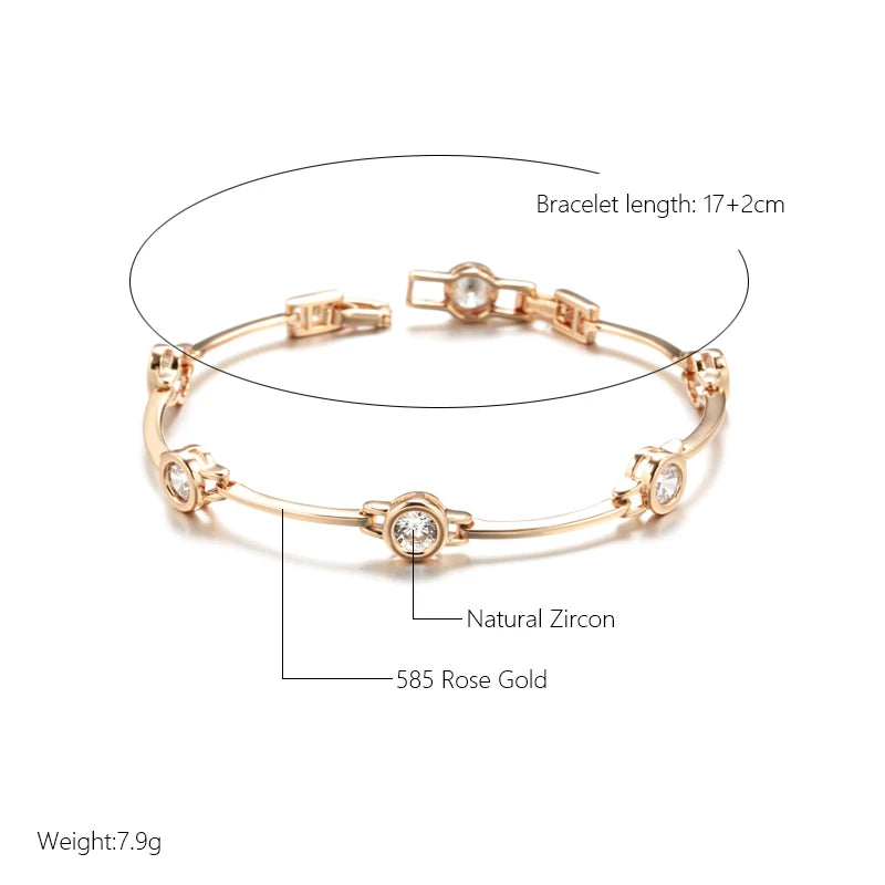 Simple Rose Gold Zircon Bracelet