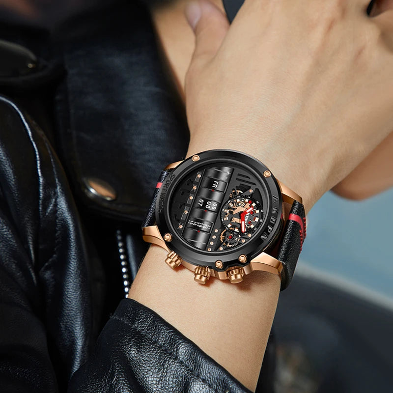 Luxury Automatic Mechanical Watch Unisex – Business Style with Rotating Date