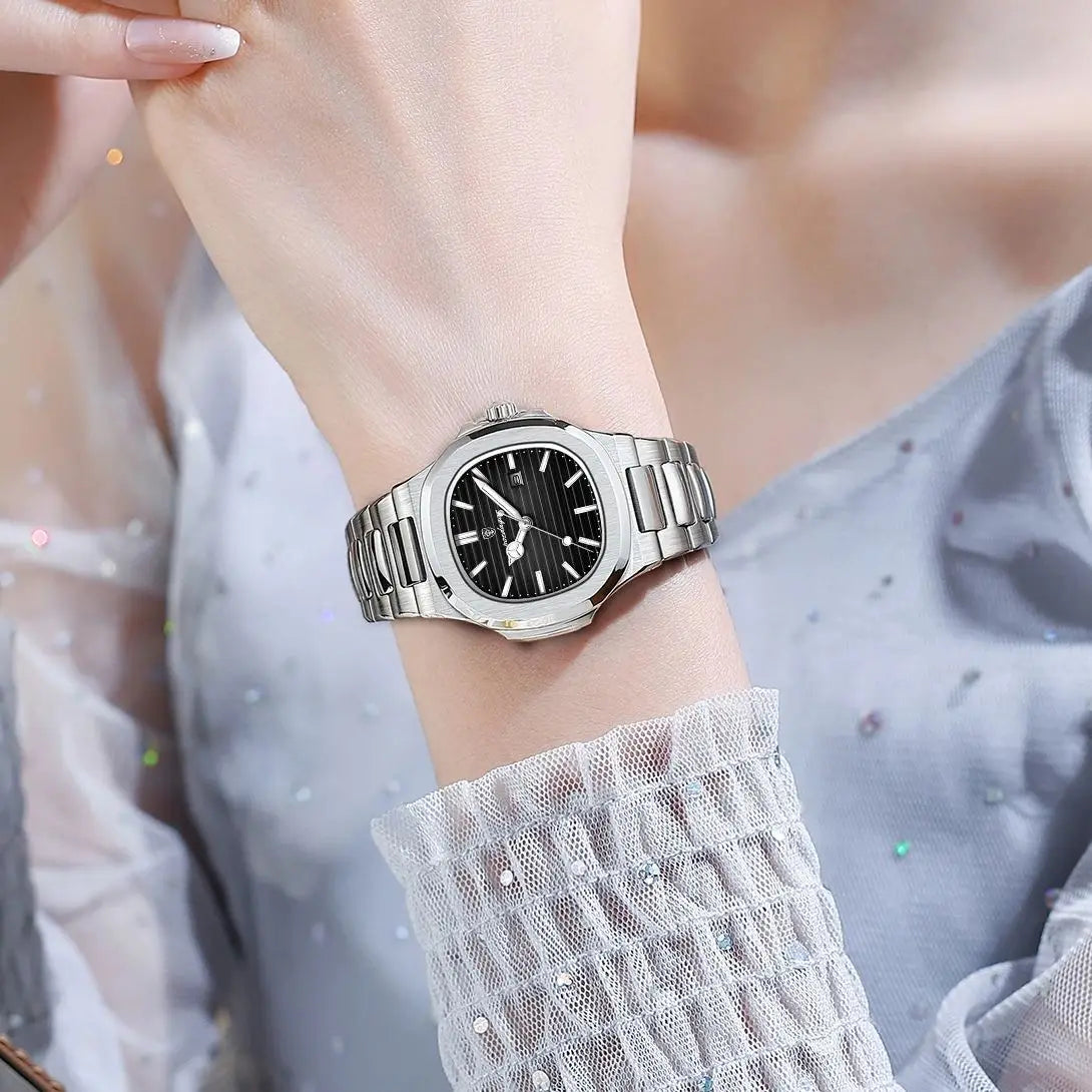 Midnight Grace Sculpted Square Ladies Watch