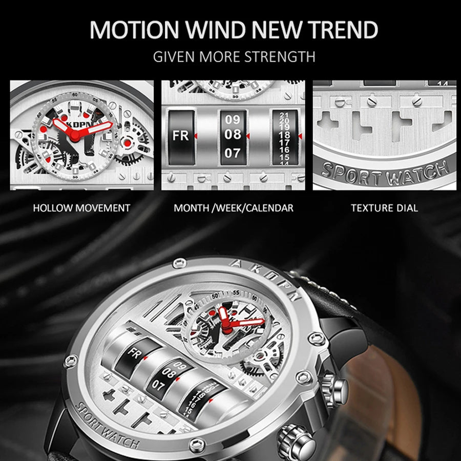 Luxury Automatic Mechanical Watch Unisex – Business Style with Rotating Date