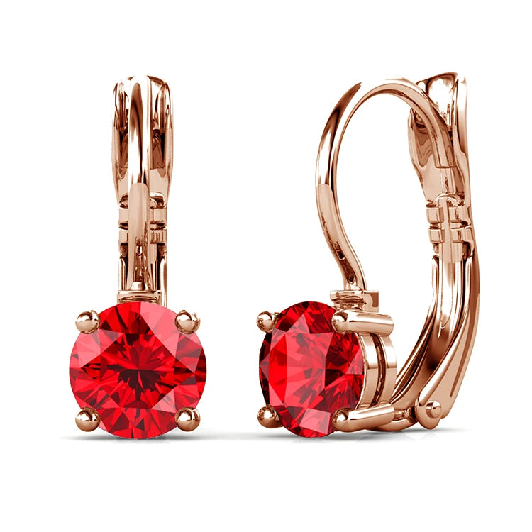 Crystalline Purity: Yolora Round Cut Swarovski Drop Earrings