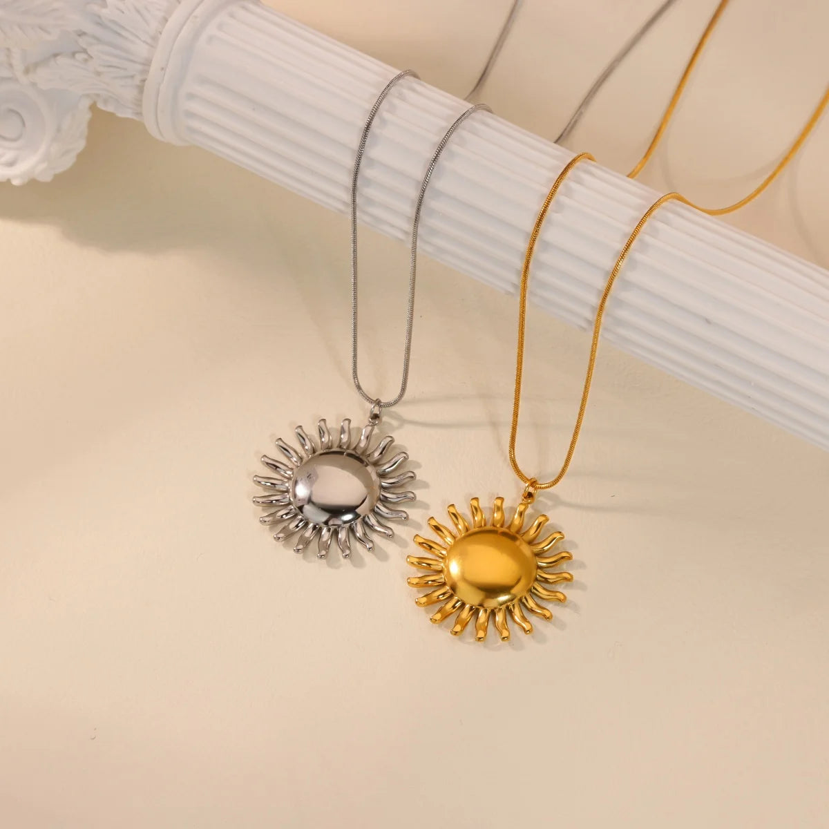 Solar Radiance – 18K Gold Plated Sun Pendant