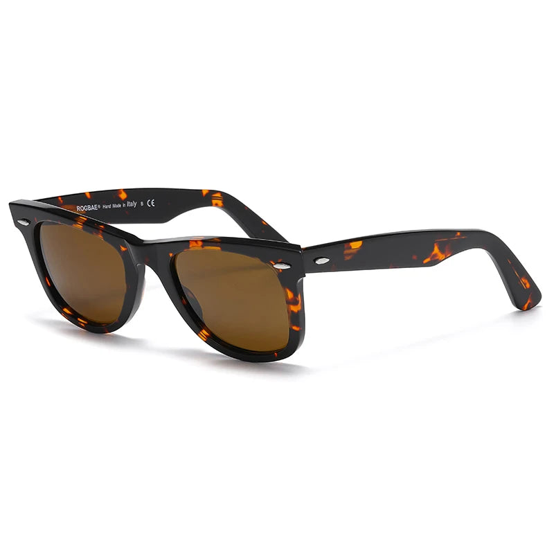 Classic Acetate Sunglasses with Glass Lenses - Man